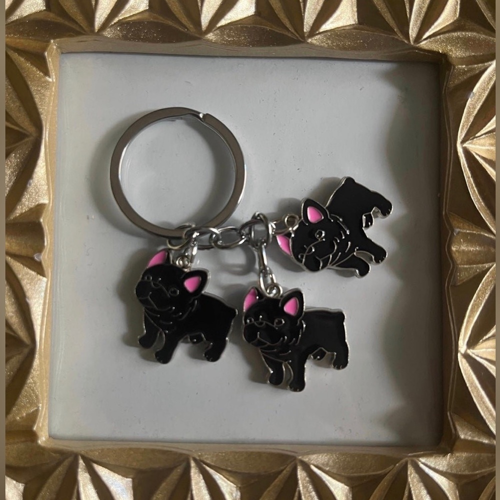 Frenchie french bulldog keychain